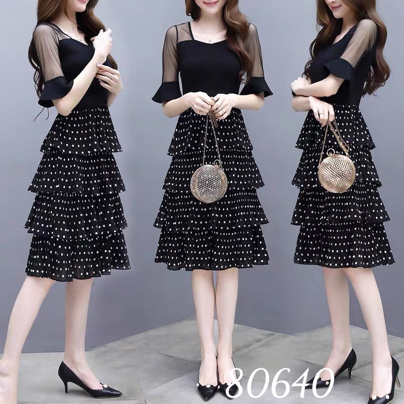 Đầm voan bi tầng-QH