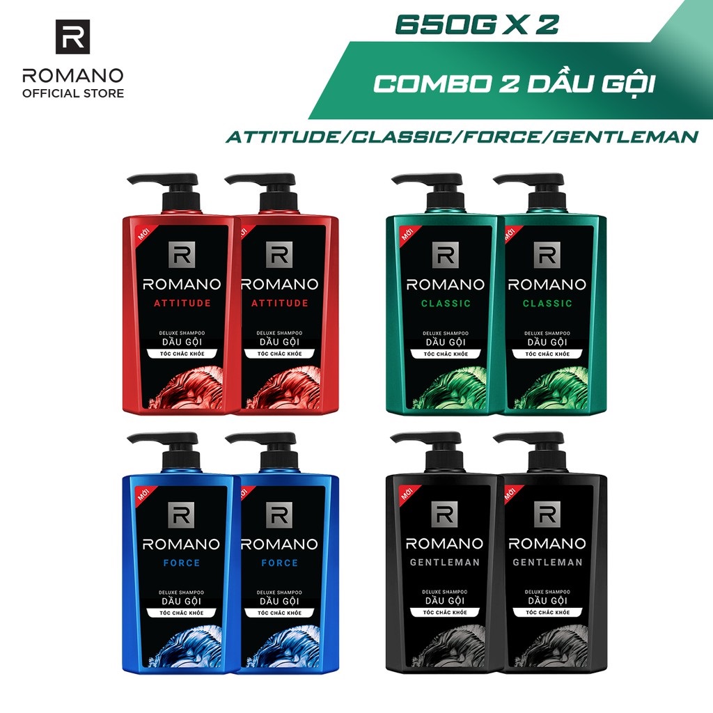 Combo 2 Dầu Gội Romano 650g
