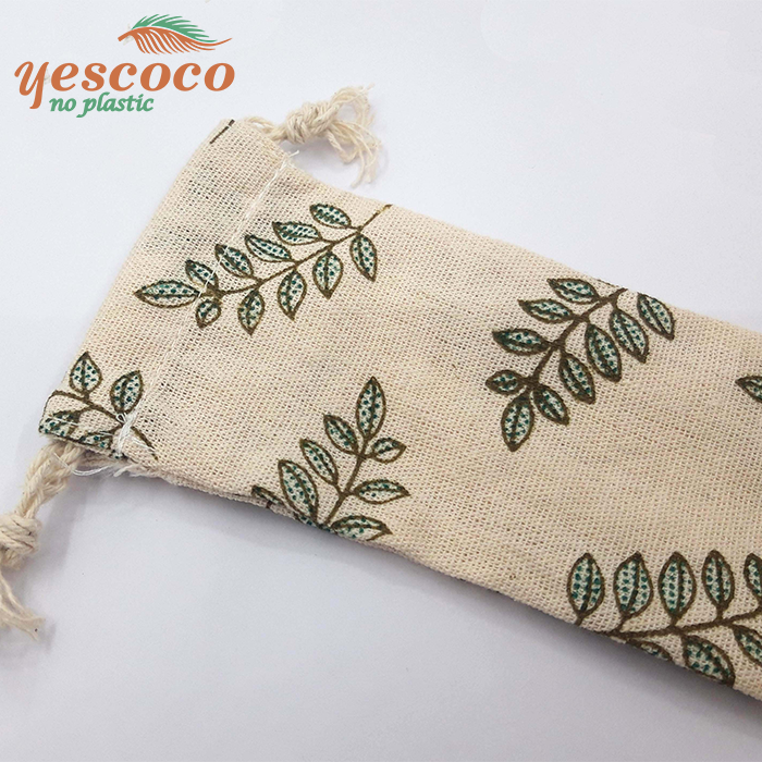 Bộ ống hút tre kèm túi hoa Yescoco