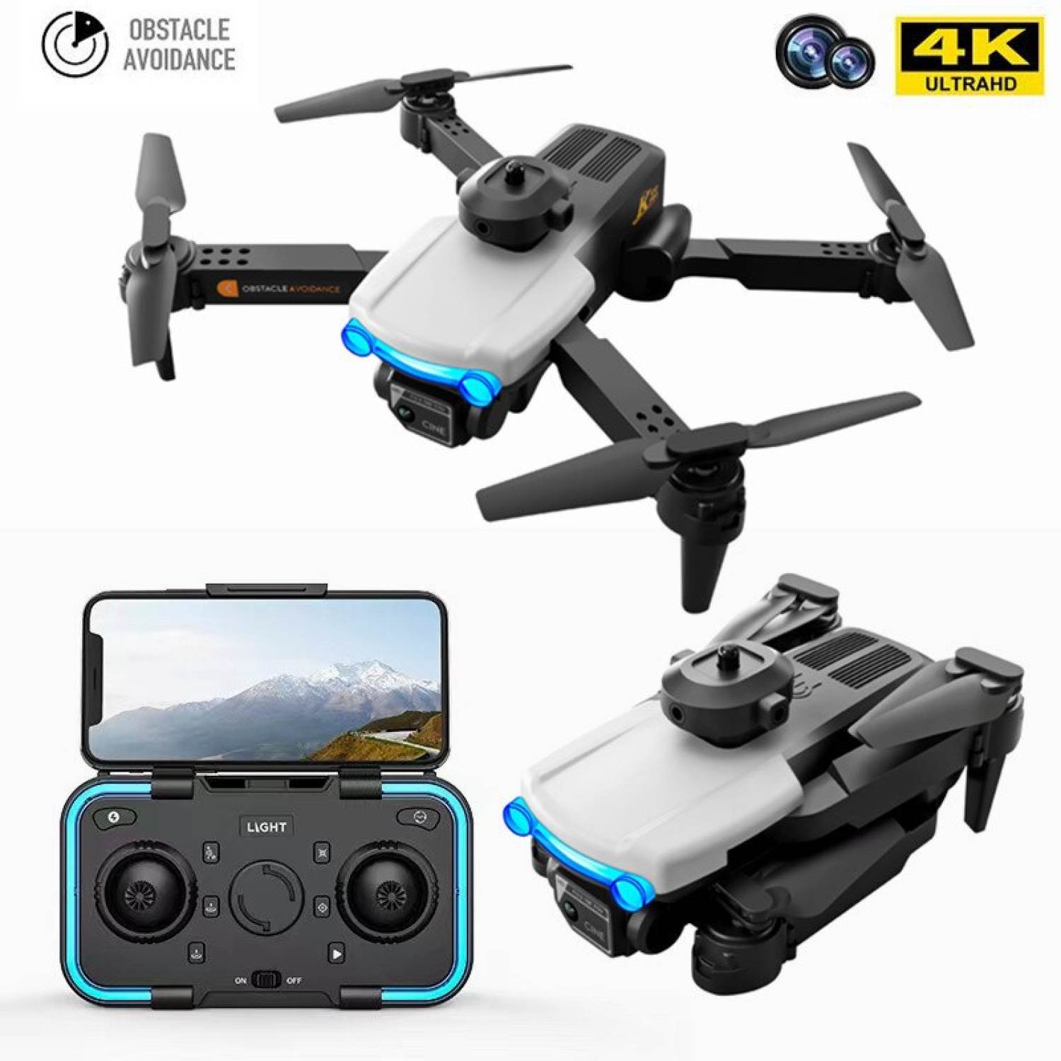 K102 PRO Drone 4K HD Dual Camera Drone Obstacle Avoid With Optical Flow Quadcopter Real-Time Transmission Helicopter Toy