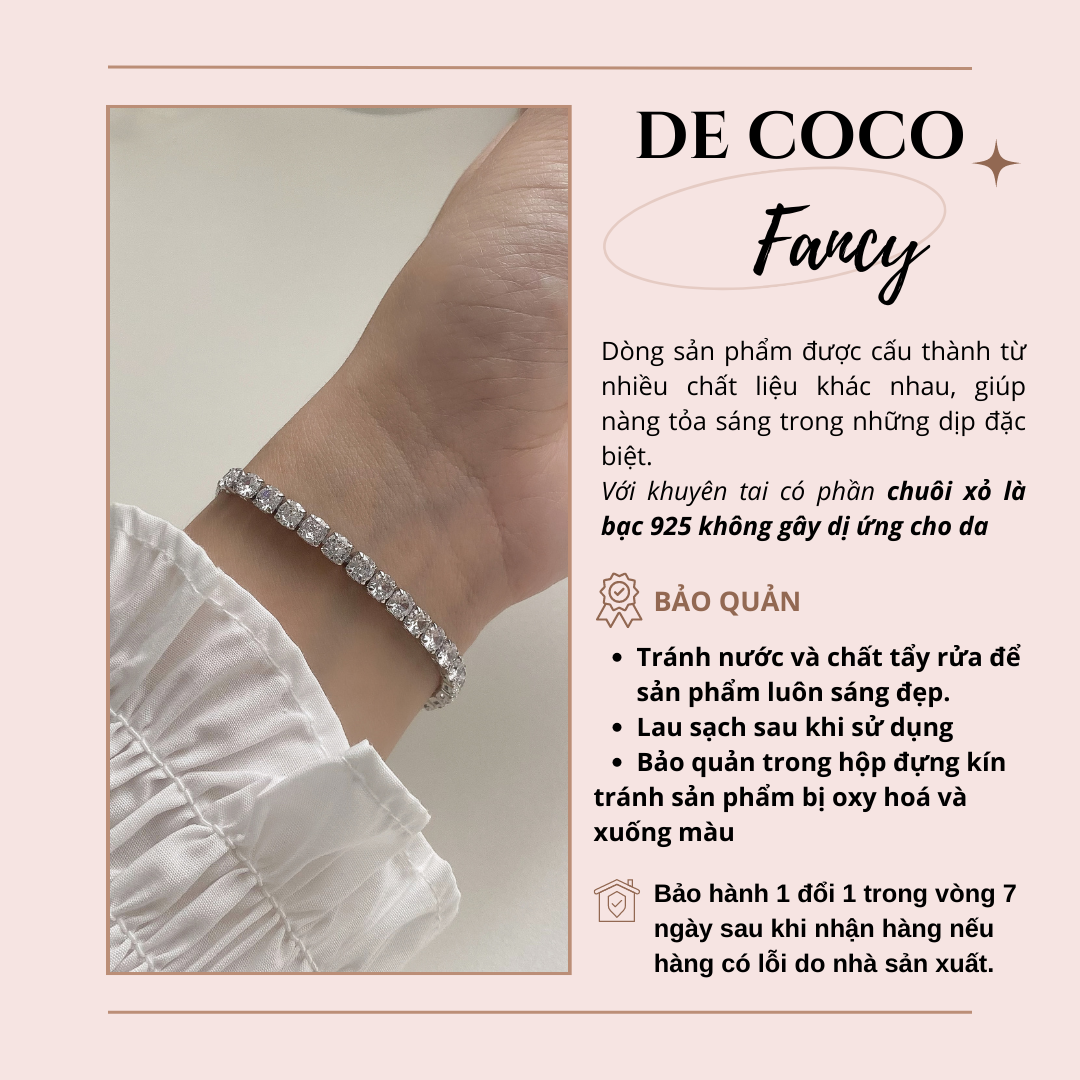 Vòng tay dây rút đính đá Maya De Coco