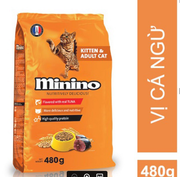 Hạt Thức ăn mèo MININO TUNA 480gr