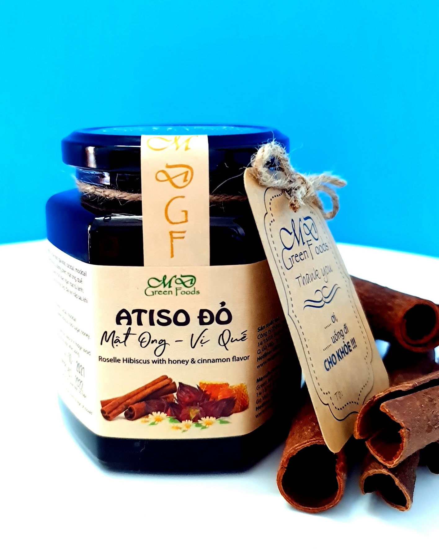 NƯỚC CỐT VÀ MỨT HOA ATISO ĐỎ MẬT ONG VỊ QUẾ - 480GR