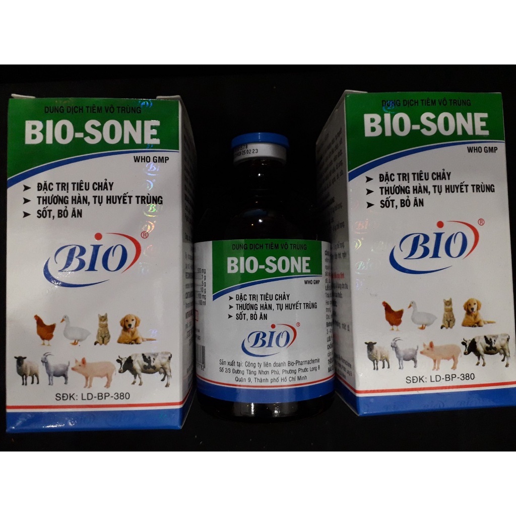 Bio Sone. Tiêu chảy, thương hàn gà, vịt heo, chó, mèo