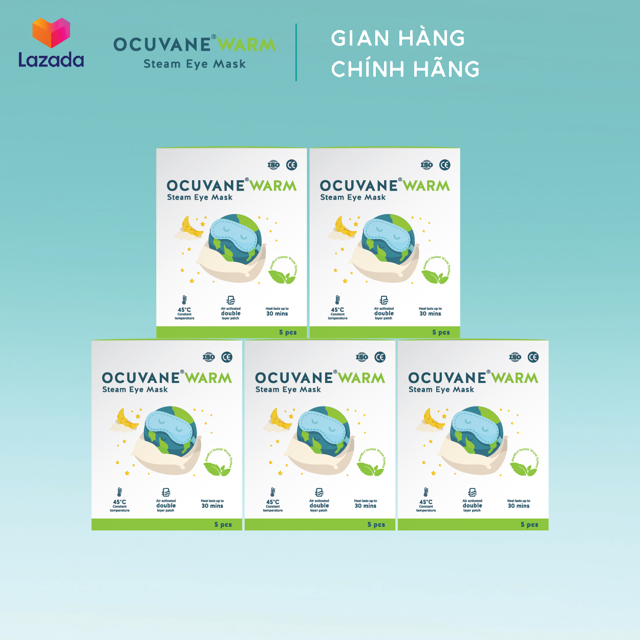 Miếng chườm ấm mắt hơi nước thảo dược Ocuvane Warm