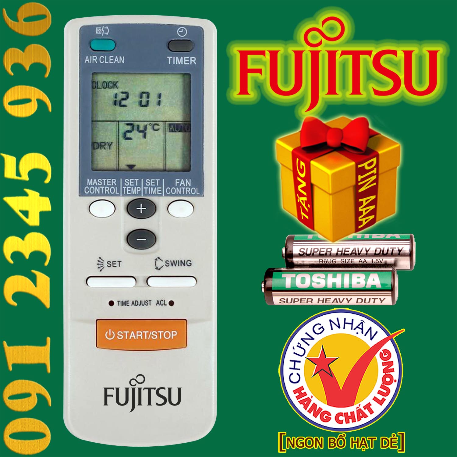 Điều khiển Fujitsu [HÀNG ĐẸP] cho điều hòa. (Mẫu số 5)