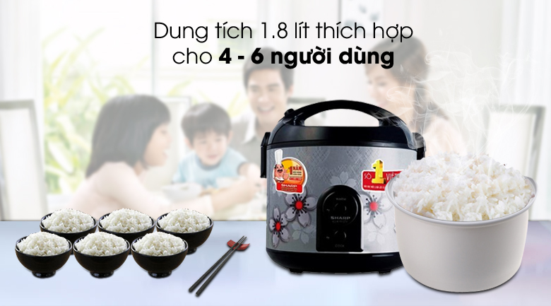 Nồi cơm điện Sharp 1.8 lít KS-NR191STV- hàng trưng bày