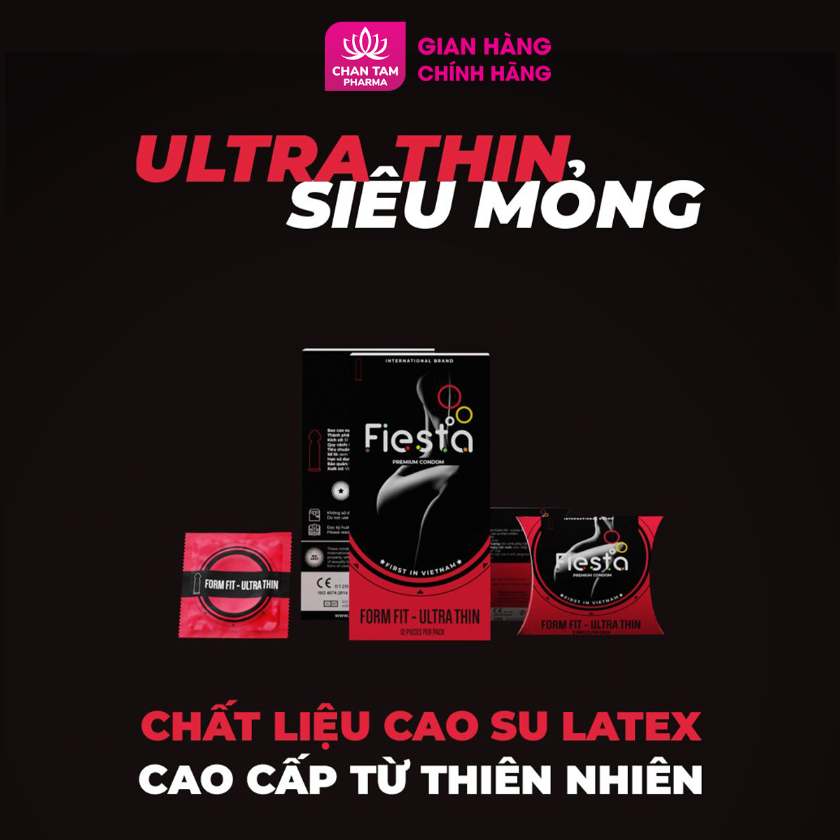 [CHE TÊN SẢN PHẨM] Bao cao su ôm sát siêu mỏng Fiesta Form Fit Ultra Thin – hộp 3 cái