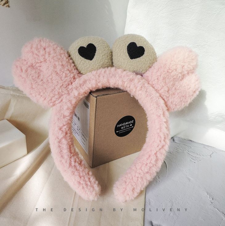 (5 màu) Băng Đô, Bờm Cài Tóc Hình Con Cua Siêu Cute