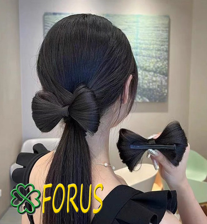 Kẹp tóc giả thắt nơ 💖freeship💖 kẹp tóc làm từ tóc giả sỉ 20k