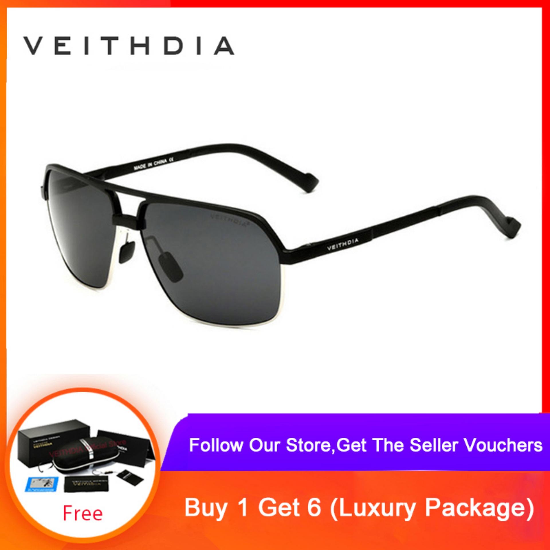 VEITHDIA Polarized Men's Sunglasses Square Sun glasses Driving Eyewear Men 6521