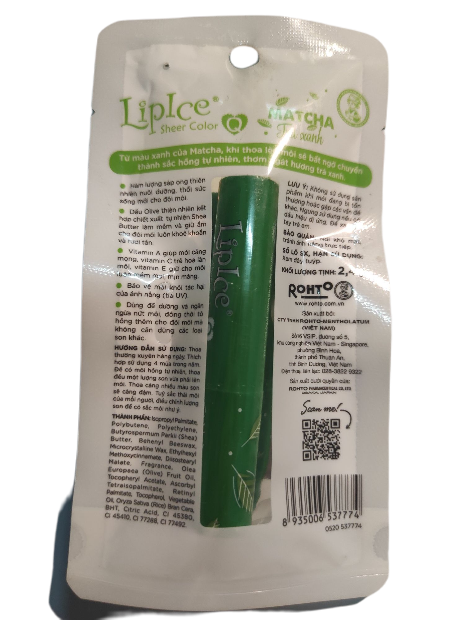 Son dưỡng Lipice matcha 2.4g