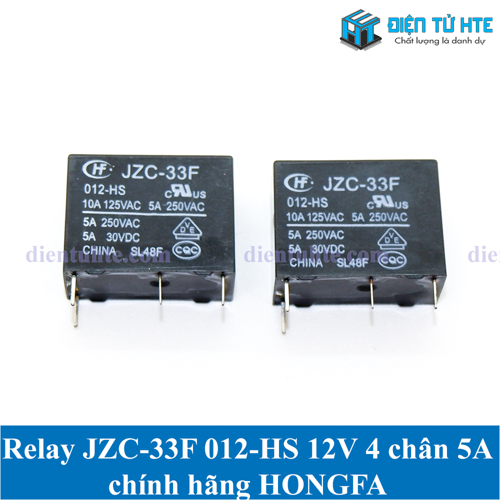 Relay JZC-33F 012-HS 12V 4 chân 5A HONGFA