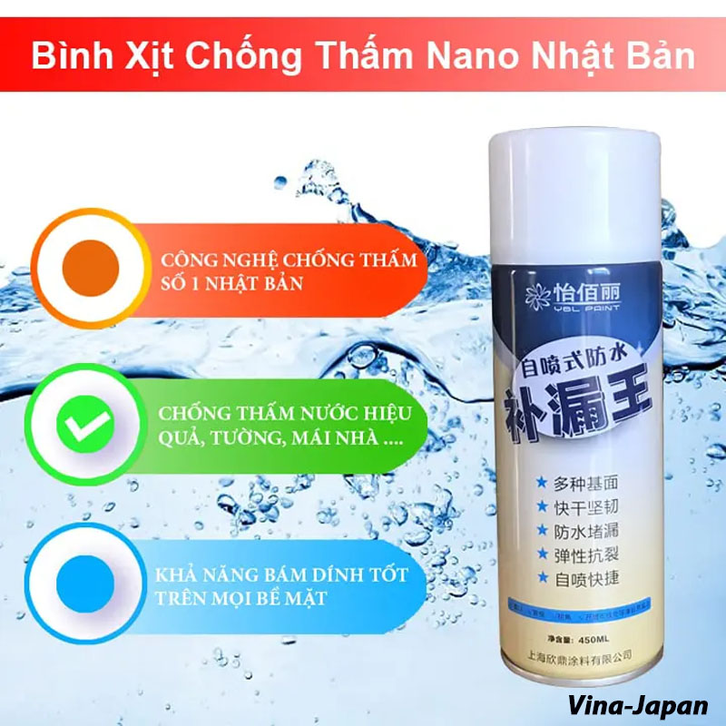 Bình xịt chống thấm nước nano Nhật Bản màu trắng cao cấp, chai xịt chống thấm nano Nhật Bản chính hãng