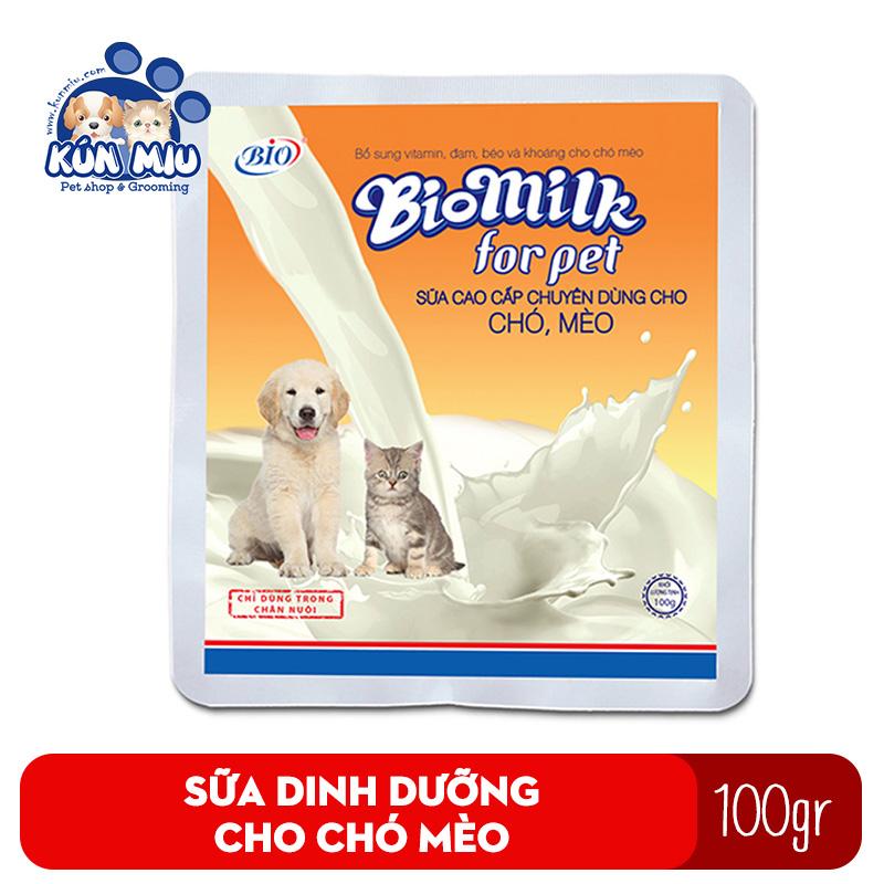 [Hoàn Tiền 10%] Sữa bột cho chó mèo Bio Milk 100gr cung cấp dinh dưỡng cho chó, mèo