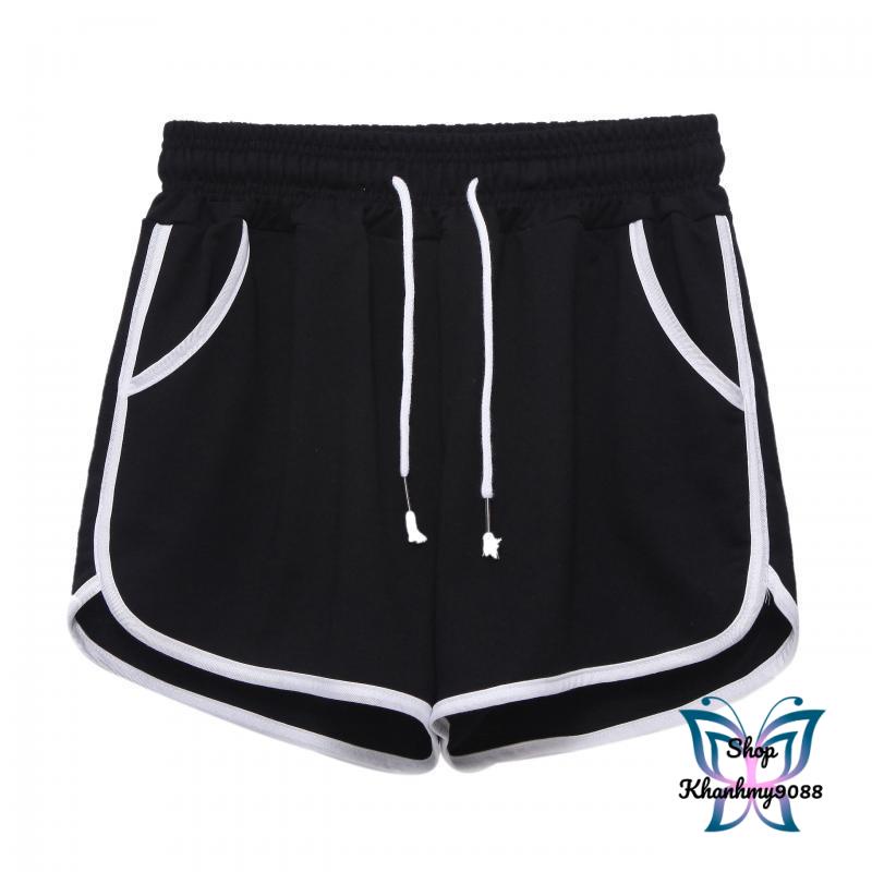 Quần đùi nữ Lưng Thun Màu Trơn cotton co giãn 4 chiều