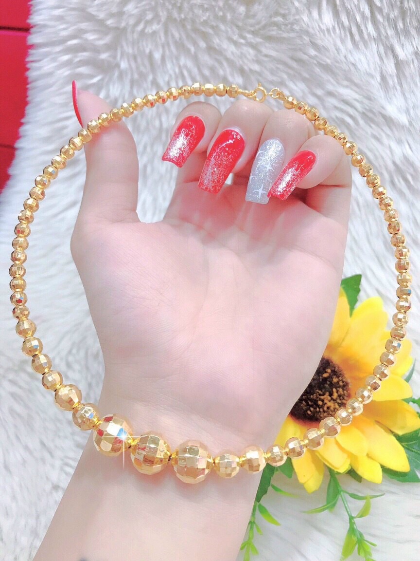Kiềng cổ bi mạ vàng 18k cao cấp mẫu mới về