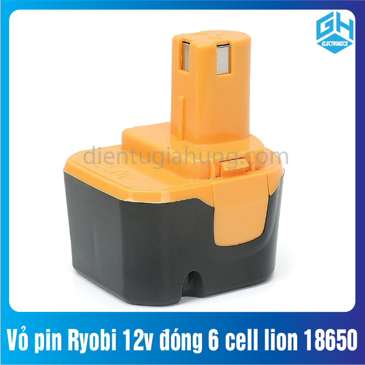 Vỏ pin Ryobi 12v đóng 6 cell lion 18650