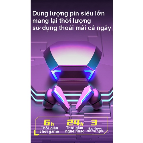 Tai nghe bluetooth Gaming M10 TWS 5.2 Tai nghe không dây bass mạnh mẽ có mic , độ trễ cực thấp,âm thanh đỉnh cao