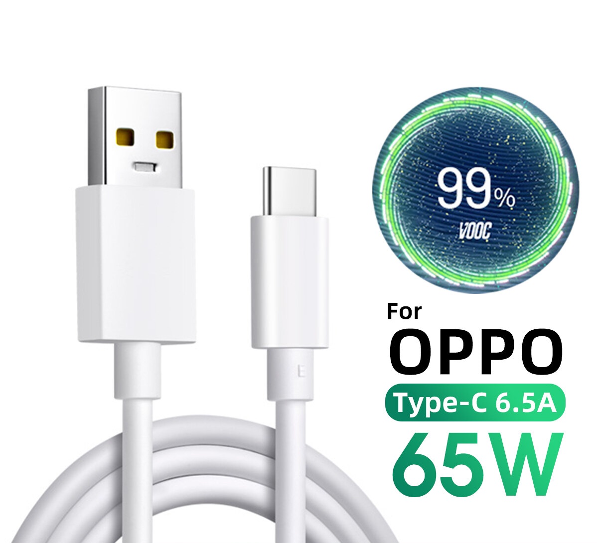 Cáp type -c sạc nhanh super vooc lõi vàng 65w