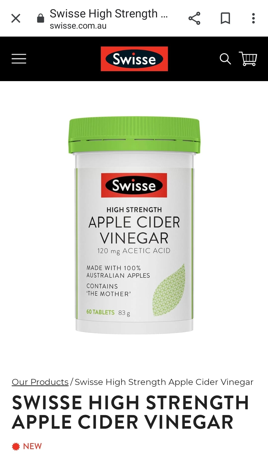 Giảm cân Swisse Apple Cider Vinegar