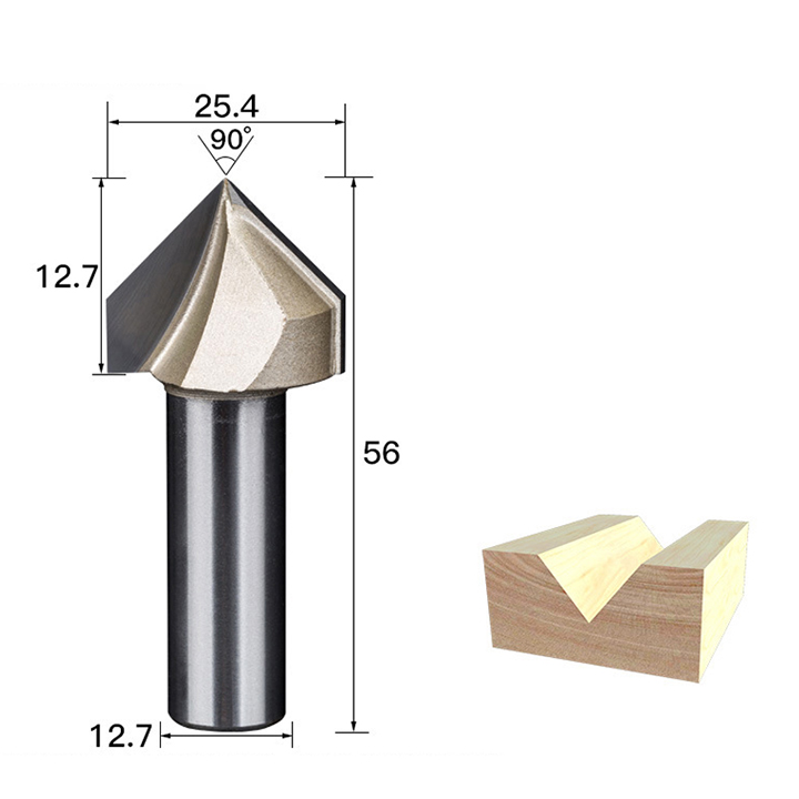 Mũi mòi vát 90 độ Tideway AC0301- Mũi soi mộng mòi, đánh ván vát