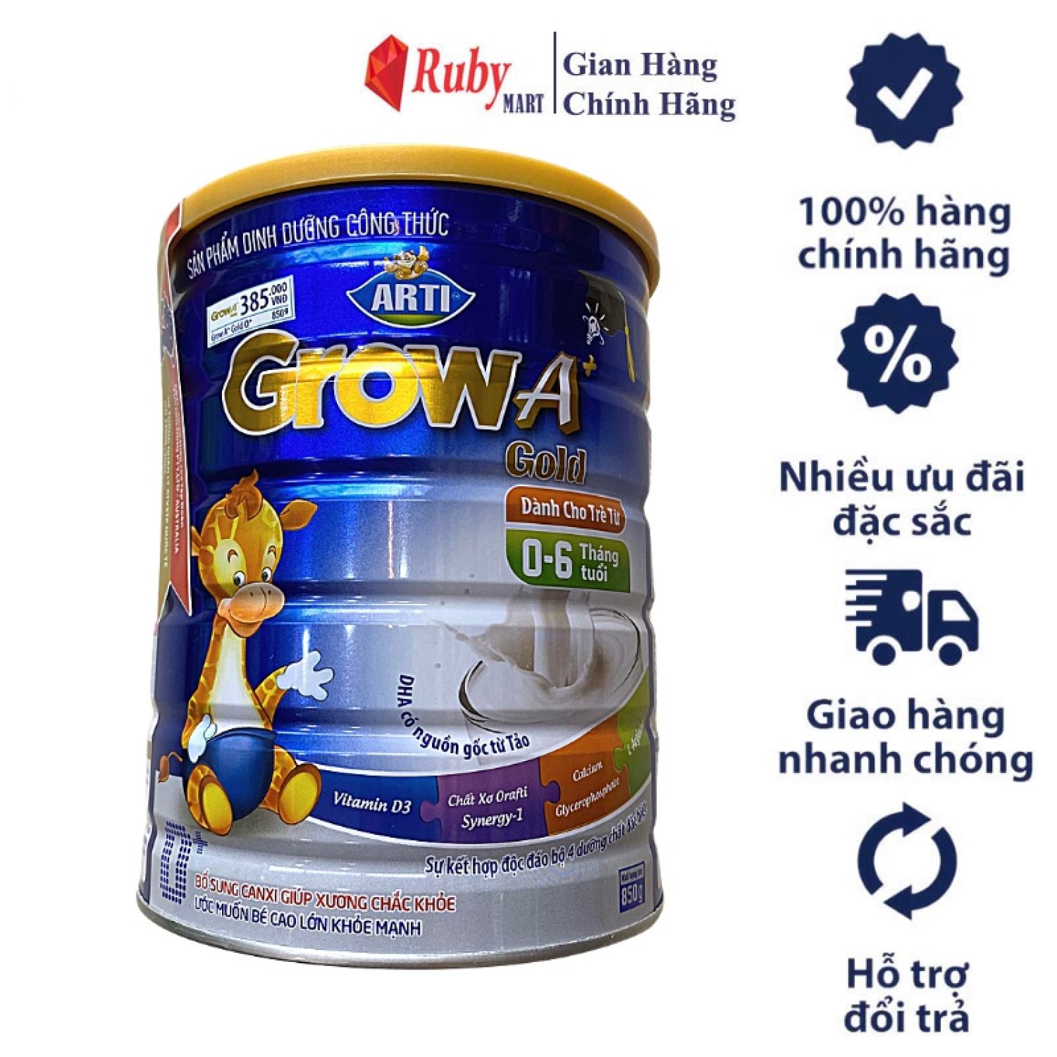 Sữa Bột ARTI GROW A+ Gold 1 / 2 / 3 Lon 900g