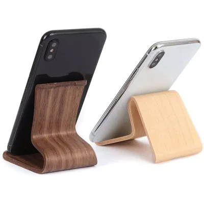 PWT16 High Quality Birch Walnut Mount Bracket Wooden Mobile Phone Holders Phone Holder Tablet Stand Lazy Holder