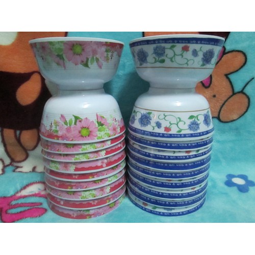 Chén cơm nhựa Mica, bát ăn cơm bằng nhựa melamine, Nhiều hoa văn