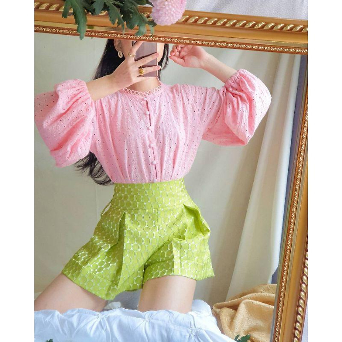 Quần Bermudashorts Màu Xanh Cốm