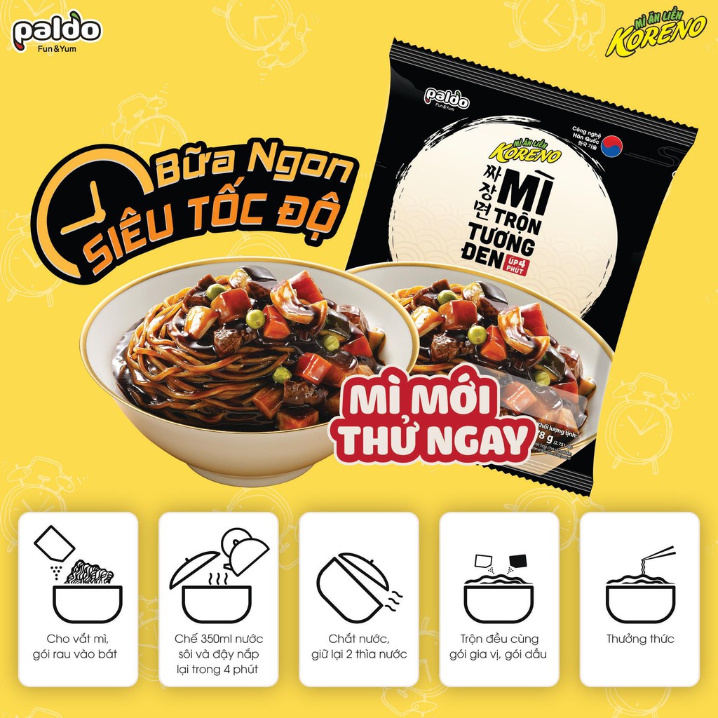 Mì trộn tương đen koreno 78g thùng 20 gói