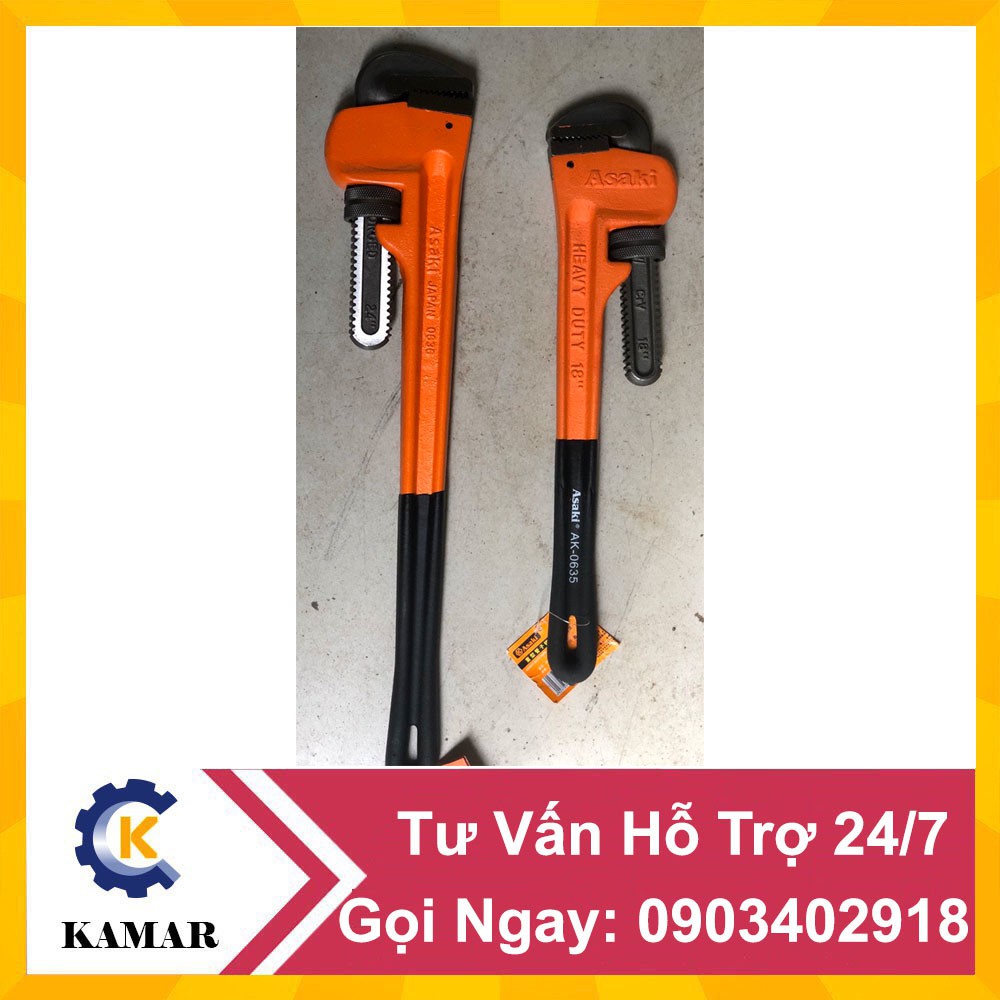 Kìm nước Asaki 24in/600mm, Mỏ lết răng 24in