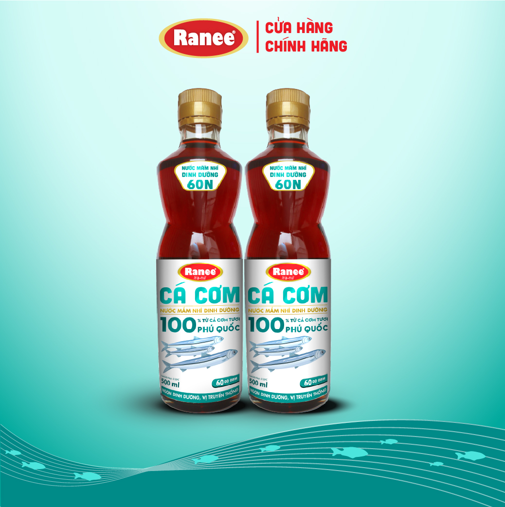 Thùng nước mắm nhĩ dinh dưỡng Ranee Cá Cơm 60 ĐỘ ĐẠM chai 500ml ( 6 x 500ml)