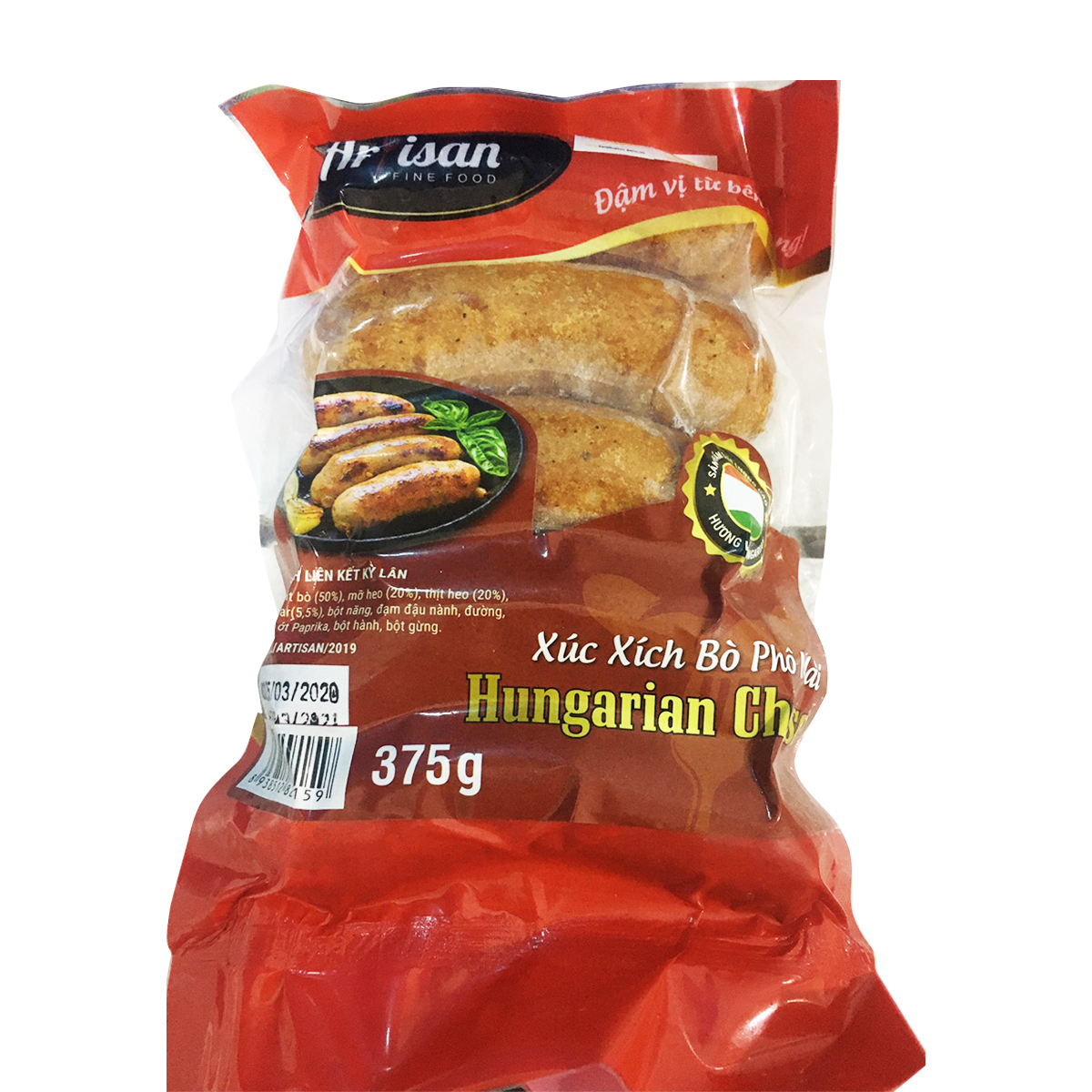 [HCM]Xúc xích bò phô mai Hungarian cheese 375g
