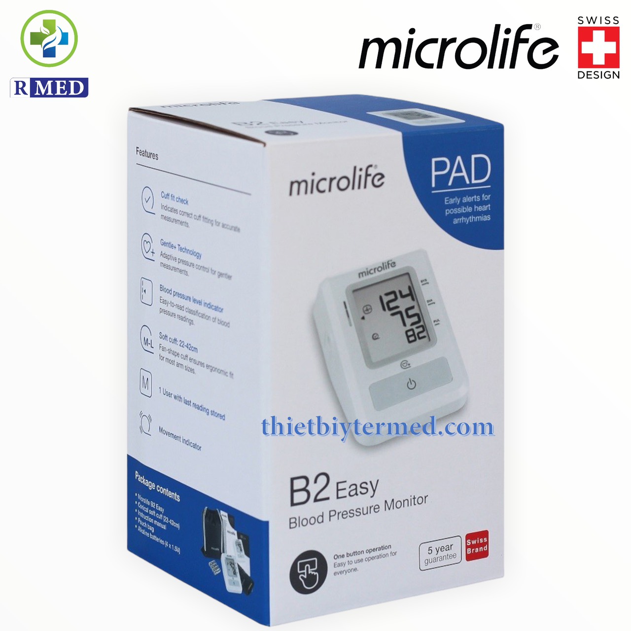 [ Chính hãng 100%] Microlife B2 Easy - Máy đo huyết áp bắp tay