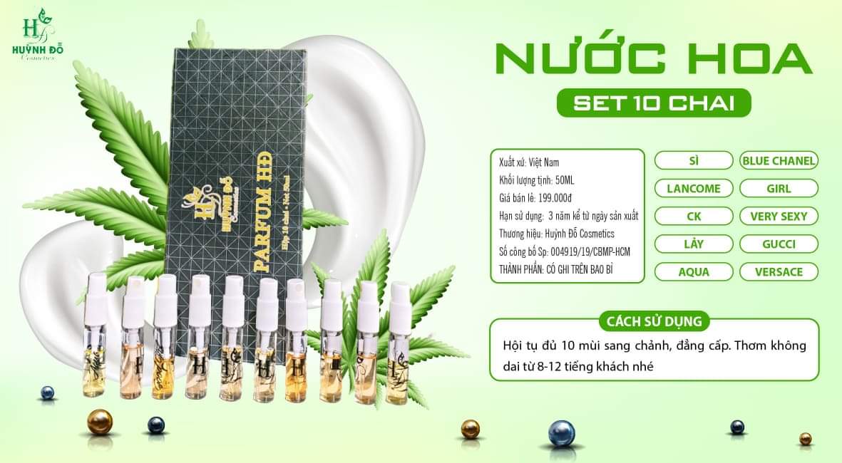 Set 10 Lọ Nước Hoa Huỳnh Đỗ Mini
