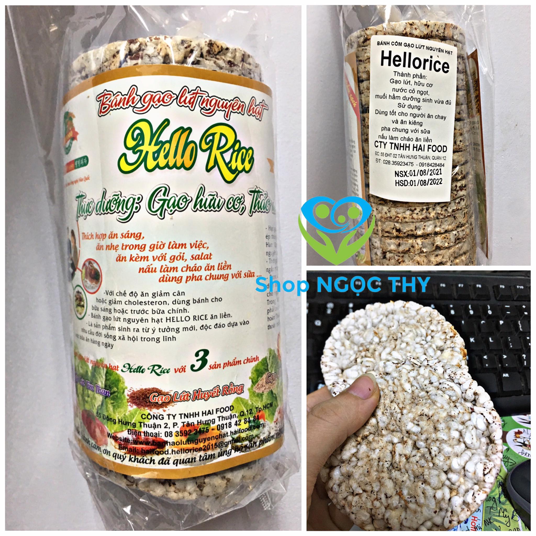 Bánh gạo lứt ăn kiêng Hello Rice bánh gạo lức nguyên hạt