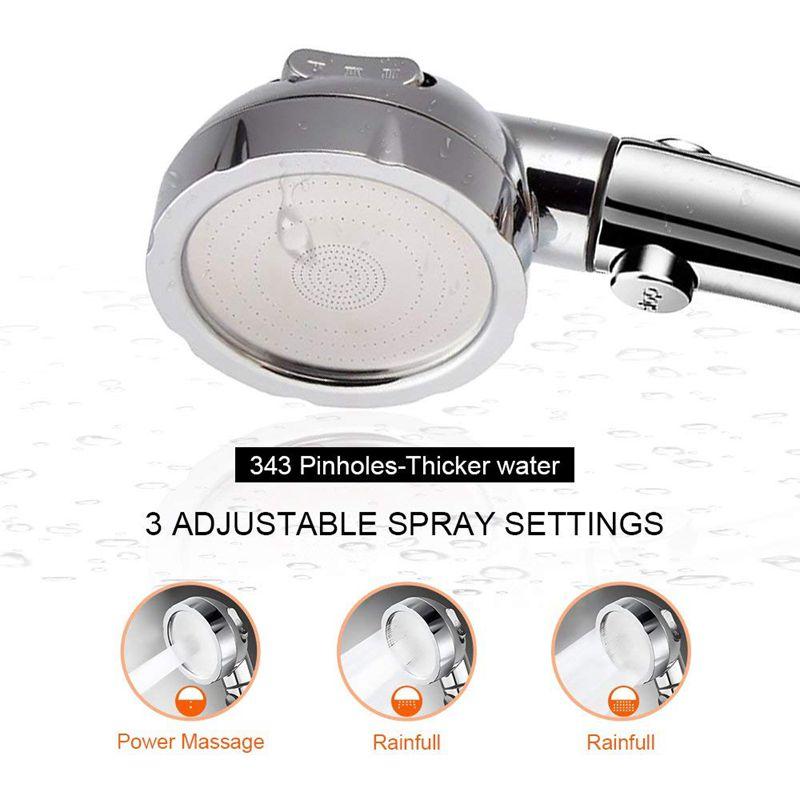 Handheld Shower Head High Pressure Chrome 3 Spary Setting with ON/OFF ...