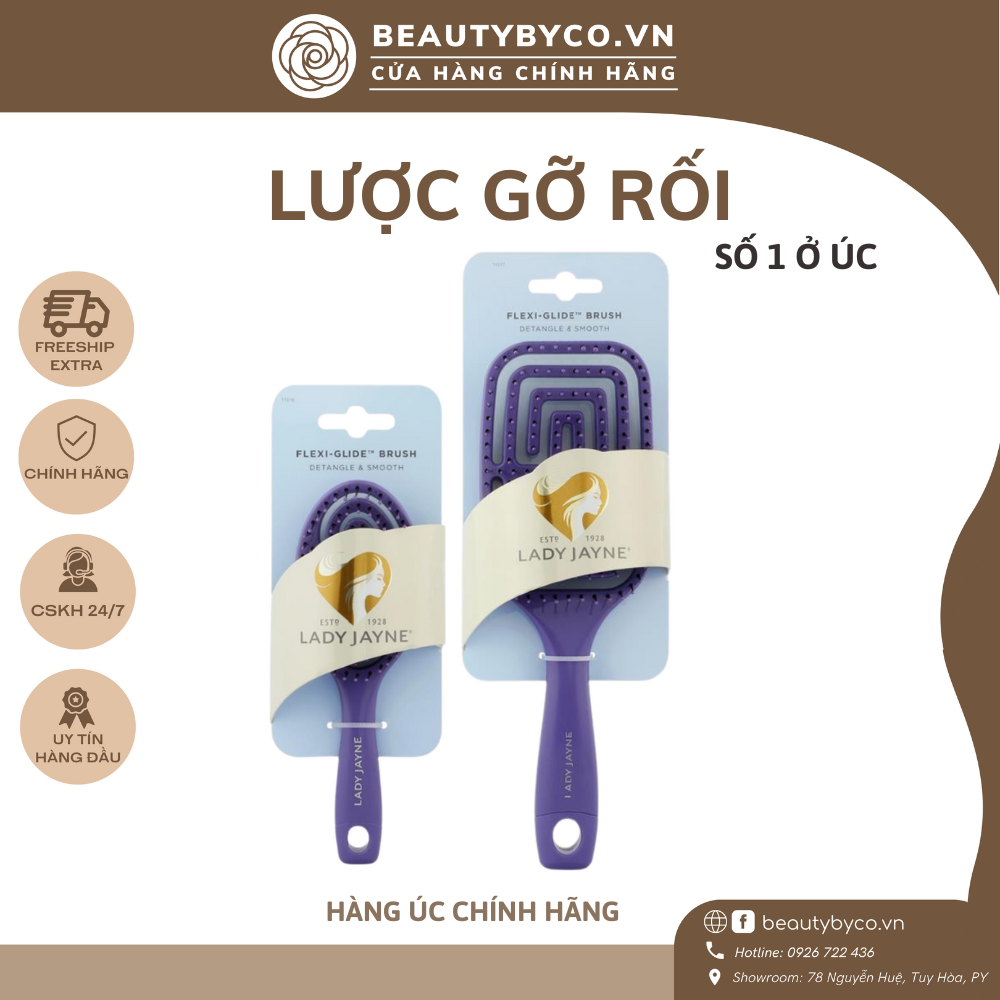 Lược gỡ rối tóc giảm rụng tóc LADY JAYNE - Beautybyco
