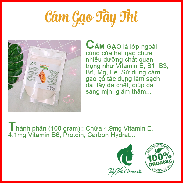 [HCM]Bột Cám Gạo Nguyên Chất Gói 100 gram