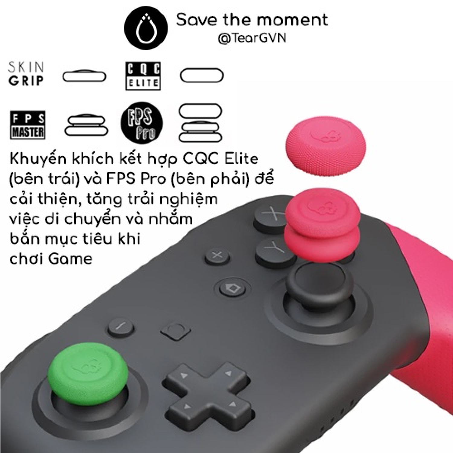 Bộ nút bọc Analog Skull & Co cho tay cầm PS4 / PS5 / Switch Pro Controller - Vỉ 3 cặp