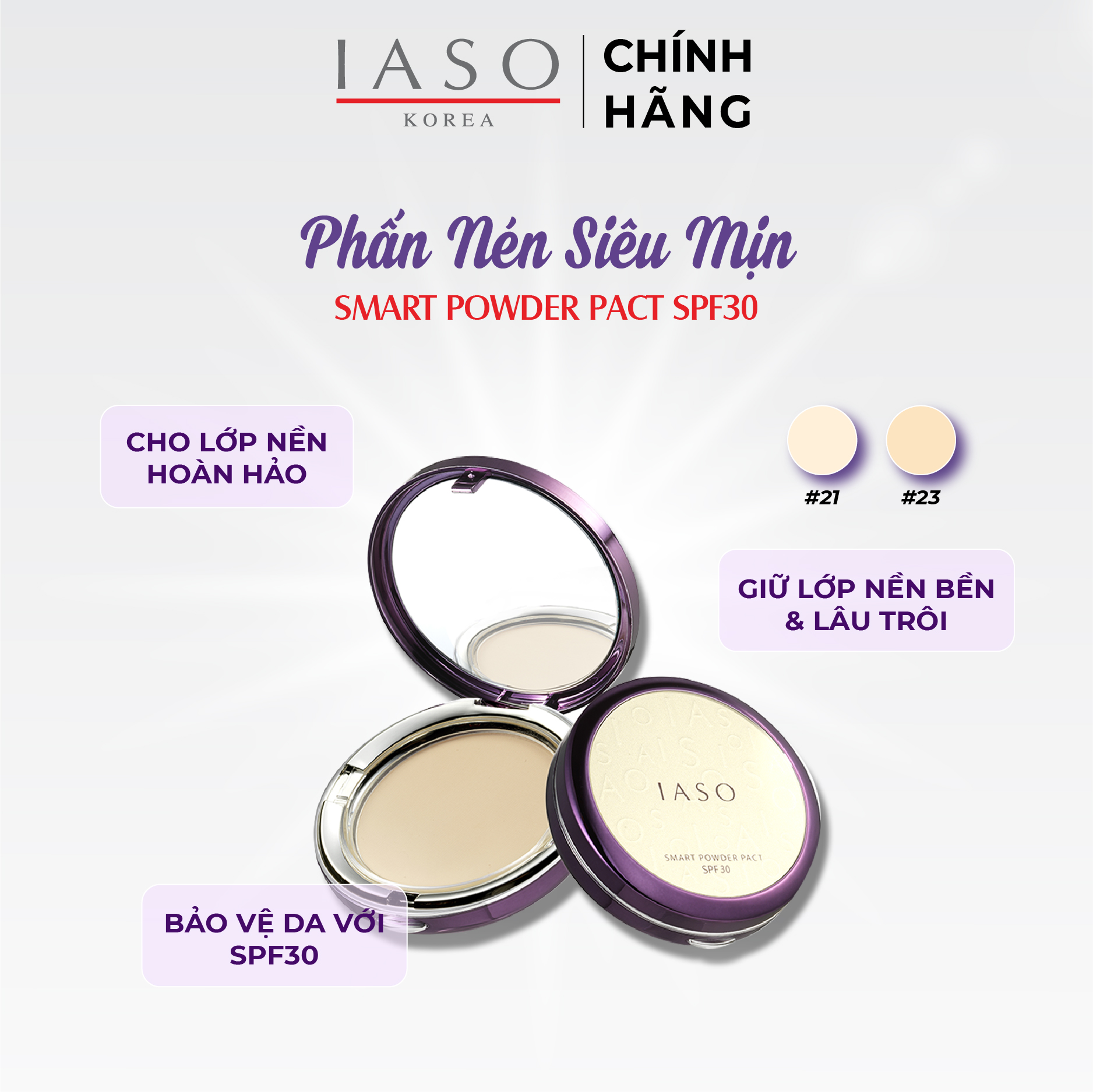 I69 Phấn nén - Smart Powder Pact Spf30 #21 14g - IASO