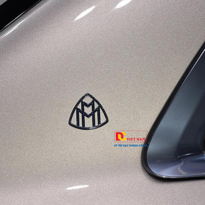 Bộ 2 Logo biểu tượng gắn hông xe ô tô, xe hơi May.bach chất liệu hợp kim Inox cao cấp G80707