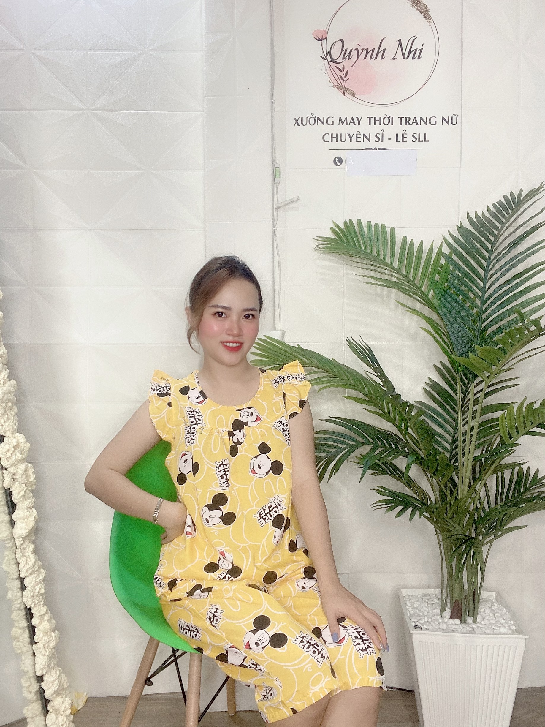 ĐỒ BỘ LỤA LỬNG TAY NHÍ CHUỘT MIC DỄ THƯƠNG - LUA42