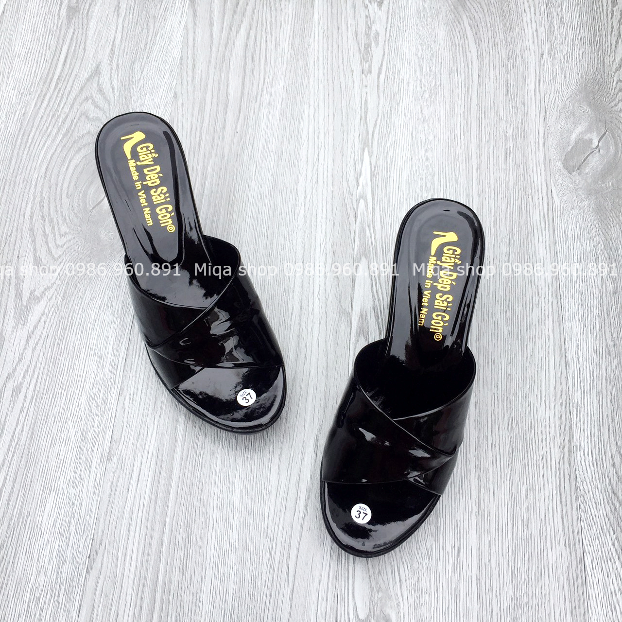 ẢNH THẬT - DÉP GUỐC CAO GÓT QUAI CHÉO 7CM