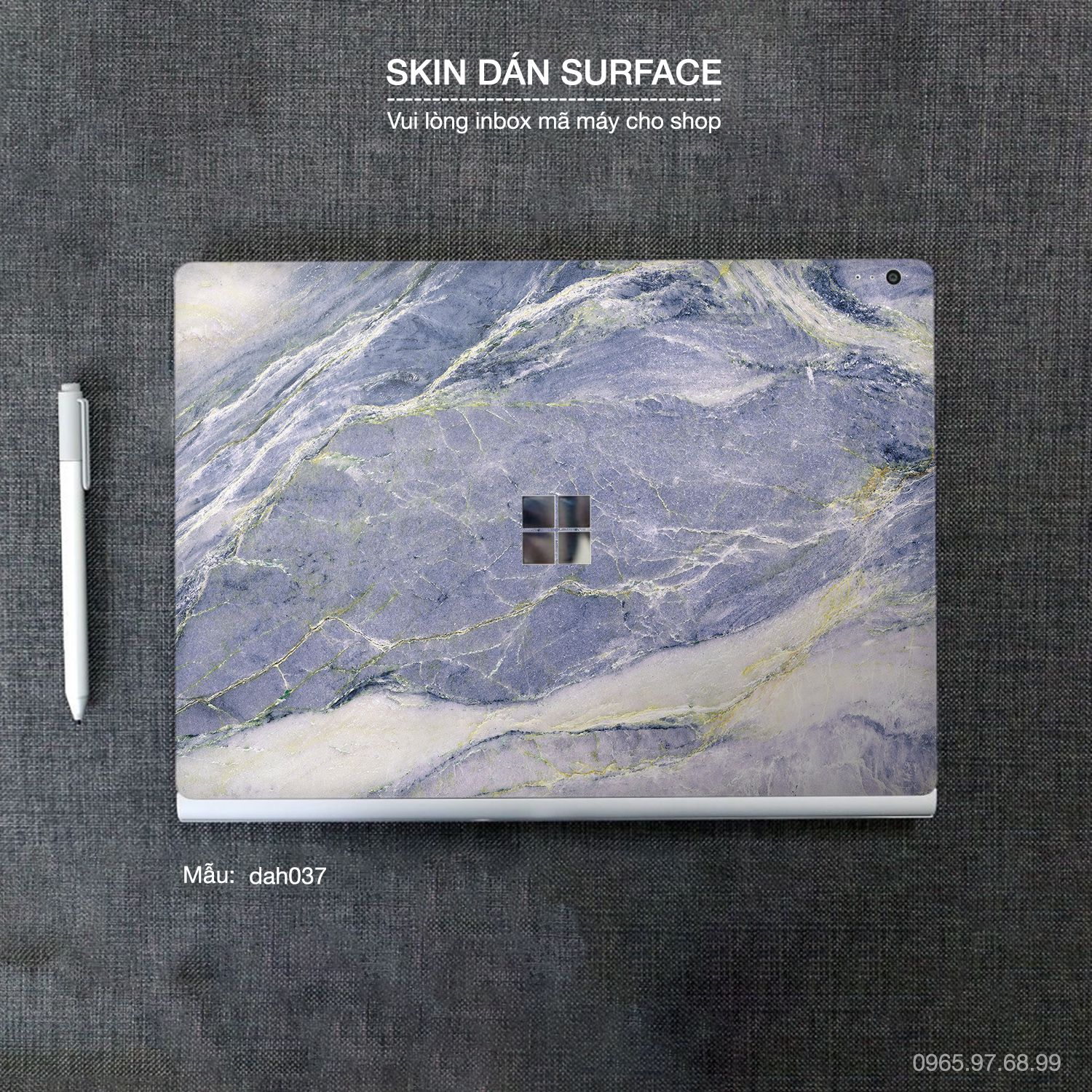 Decal Skin dán Surface Pro / Laptop / Go / Book mẫu vân đá (inbox mã máy cho shop)