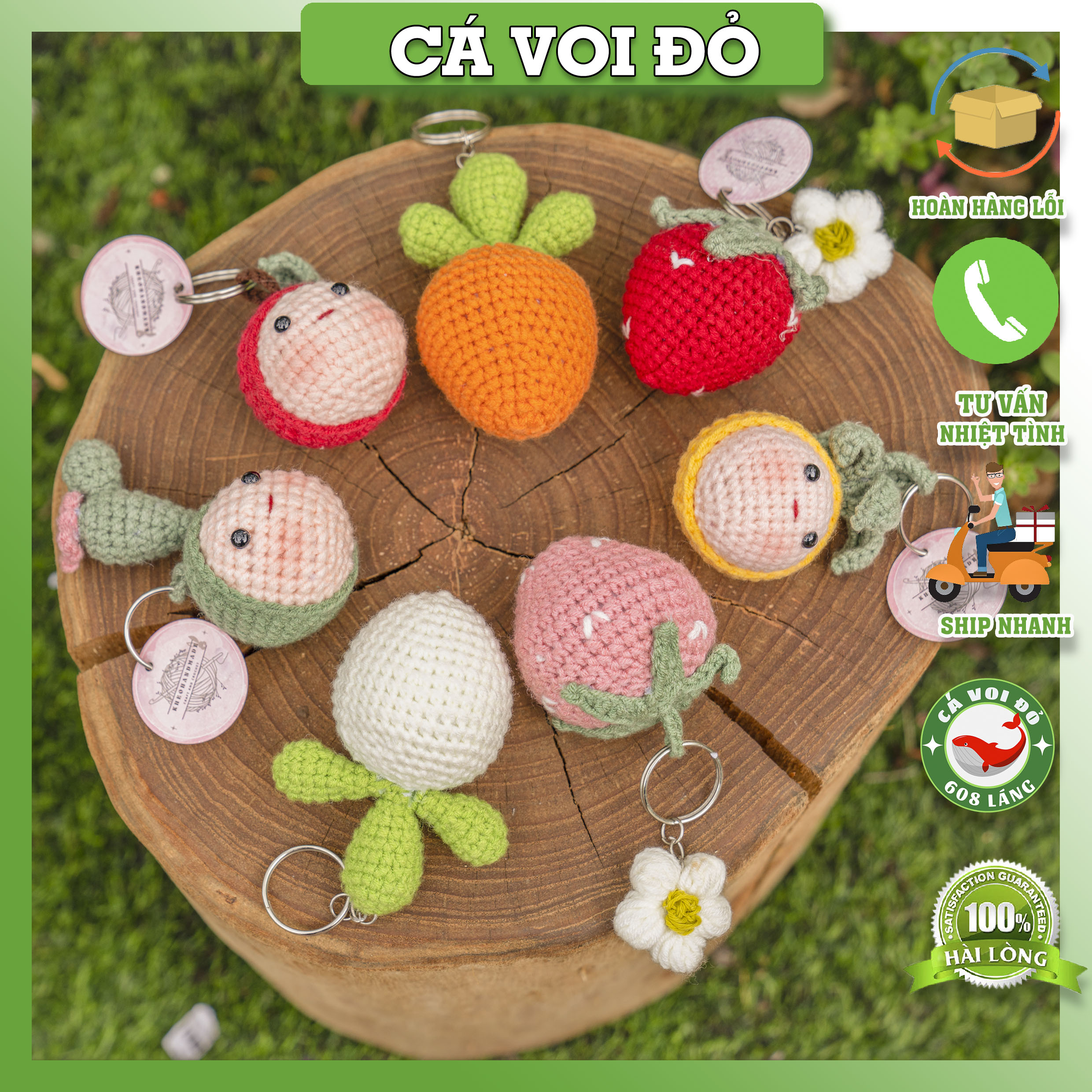 Móc khoá len bông mềm mịn handmade siêu dễ thương
