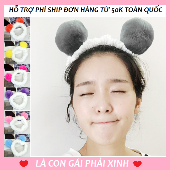 [HCM]Băng Đô Tai Gấu Vải Nhung - Dày Chắc Chắn Mềm Mịn - Siêu Bền
