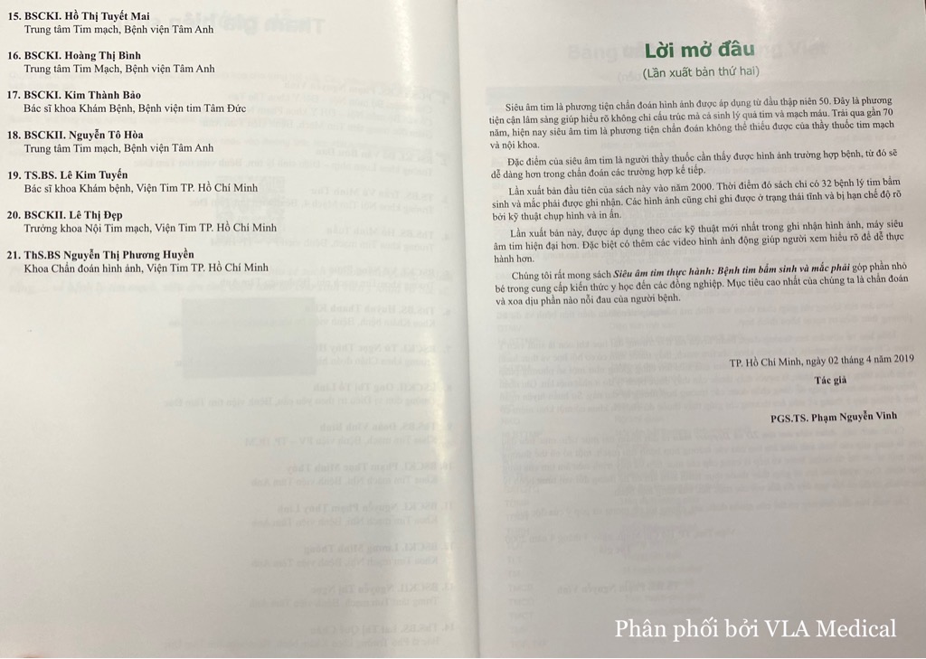 Siêu âm tim thực hành: bệnh tim bâm sinh và mắc phải