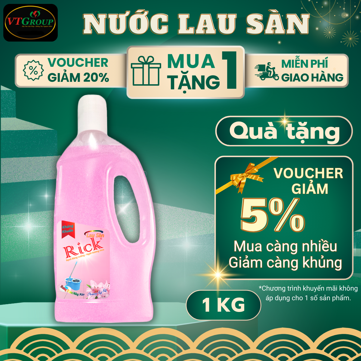 Nước Lau sàn Rick 1 kg